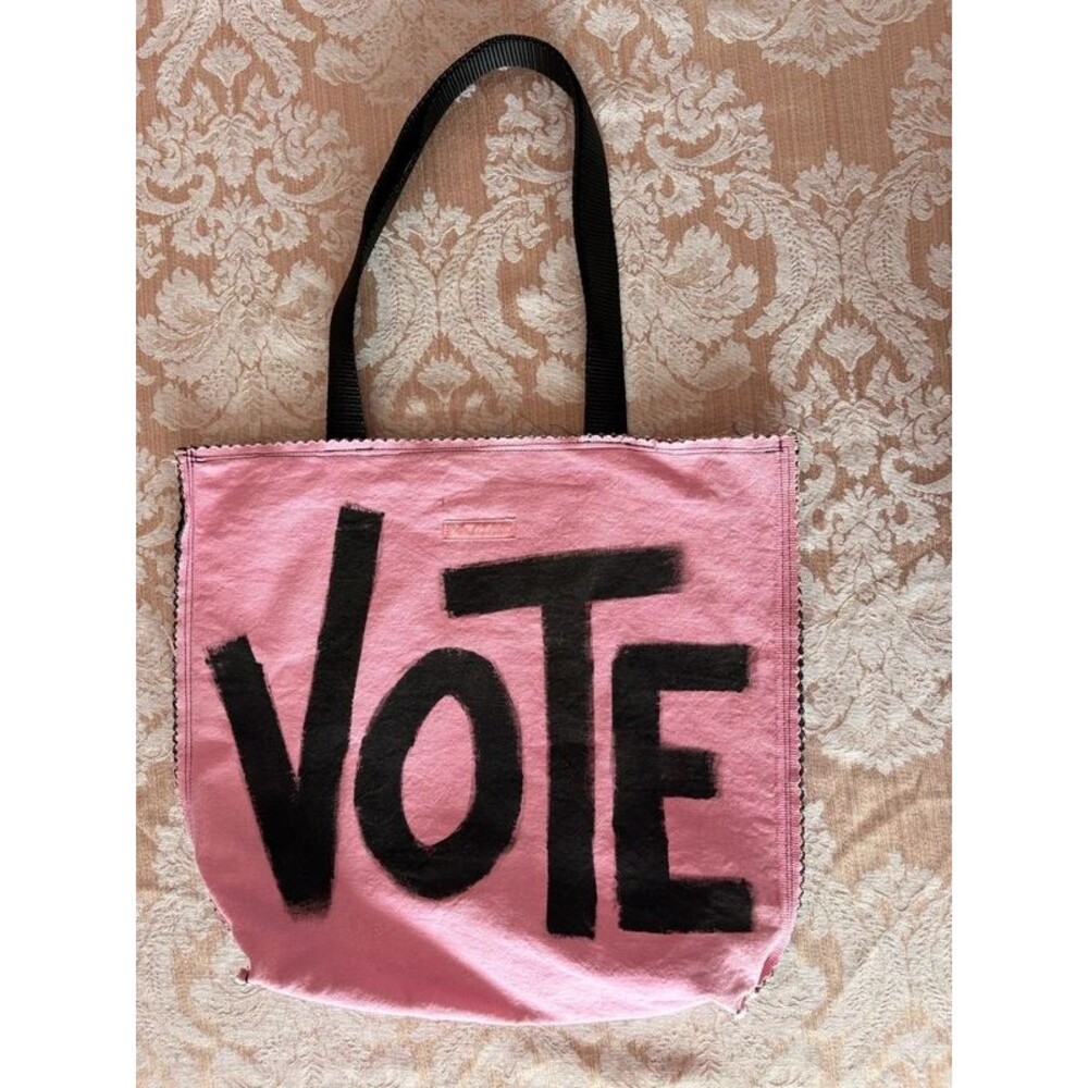 VOTE Pink Wendyloo Tote Bag Handsewn Women's Rights Feminist Bag